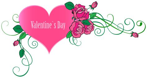 Happy Valentine's Day Heart with Roses Transparent PNG Clip Art Image | Gallery Yopriceville ...