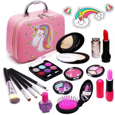 Buy Senrokes Washable Makeup Kit Girls Toy Girls Play Real Makeup Kit, Princess Kids Makeup for ...