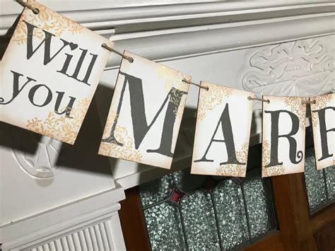 Will You Marry Me Banner Marriage Proposal Rustic Marry Me | Etsy