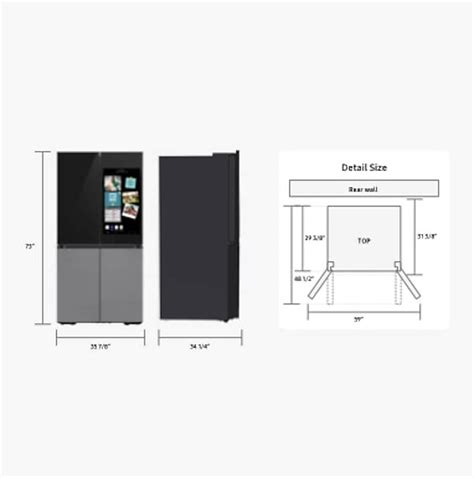 Bespoke 4-Door Flex™ 29 cu. Ft. Charcoal Glass Refrigerator with Family ...