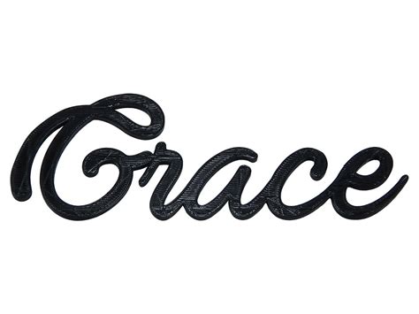 Grace Word Art Sign Home Decor Wall Decal Hanging Cursive Script Typography | eBay