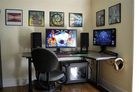 Battlestation with IKEA Bekant Corner Desk-Right Adjustable Height ...