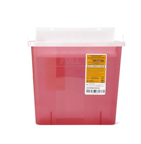 Medline Wall-Mount Sharps Container 5-Quart Red 1Ct