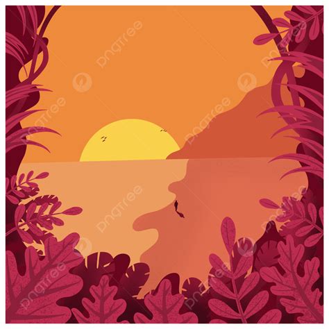 Summer Ilustration Background, Summer, Beach, Sunrise Background Image And Wallpaper for Free ...