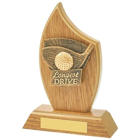 Longest Drive Wood Trophy - Qualiy Golf trophies from OnlineTrophies