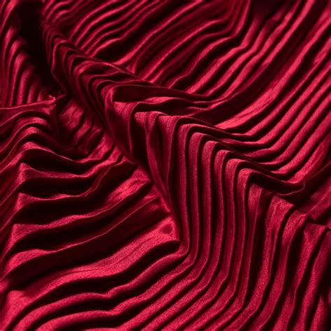 Pleated Stretch Satin - Red - Andreas Collection | Pleated fabric, Stretch satin, Mood fabrics