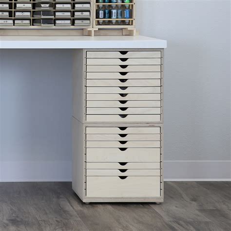 Desk Base with Multi Drawer Storage Cabinet | Stamp-n-Storage