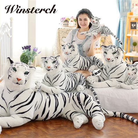 Cute Plush White Tigers Stuffed Animals Plush Doll Vivid Tiger Model Baby Kids Birthday Gifts ...