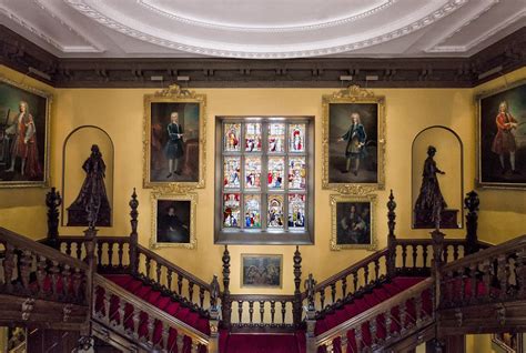 Interior of Blickling Hall former home of Anne Boleyn. Her statue is on the right. Tudor Era ...