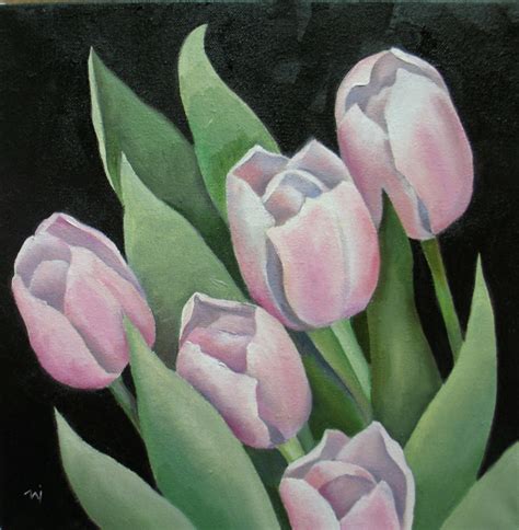 Nel's Everyday Painting: Pink Tulips - SOLD