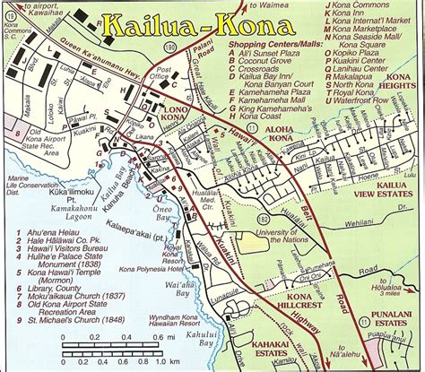 Maps of parts of the Big Island: Kailua-Kona, Kohala coast, Kilauea, Hilo, the area surrounding ...