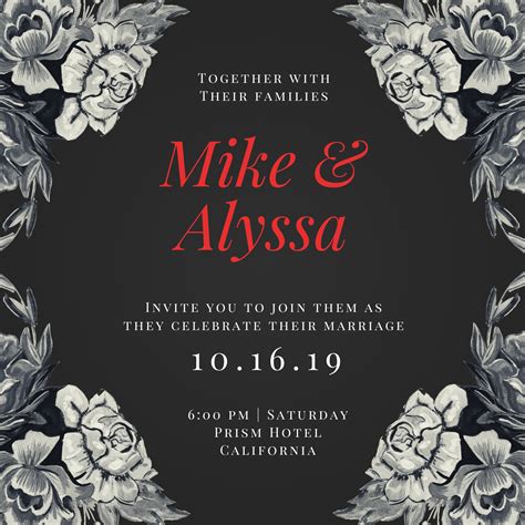 Gothic Wedding Invitations Templates