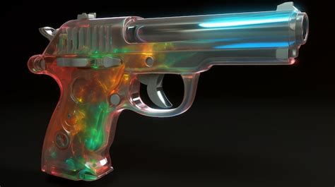 Premium AI Image | A rainbow colored gun with a black background