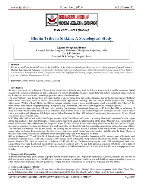 Bhutia Tribe in Sikkim: a Sociological Study - DocsLib