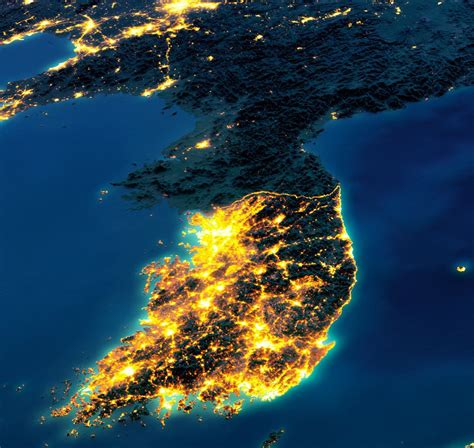 Night Lights of Korea | Amazing Maps, North Korea, Korean Peninsula
