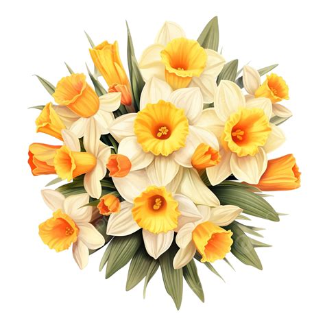 Bouquet Of Daffodils Illustrations, Daffodil, Yellow, Flower PNG Transparent Image and Clipart ...