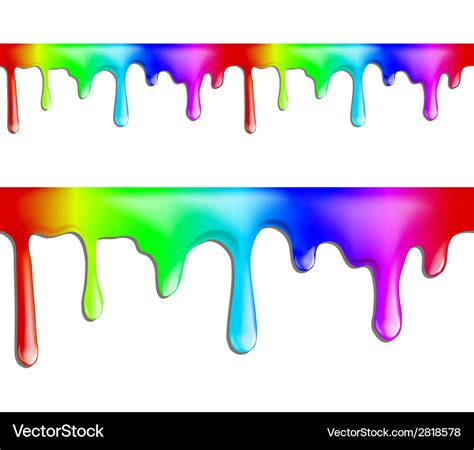 Brightly colored paint drips seamless patterns Vector Image