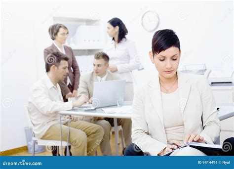 Businesswoman with Personal Organizer Stock Photo - Image of focus, concentration: 9414494