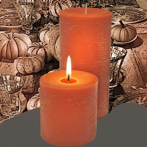 Pumpkin Spice Scented Pillar Candles - Etsy