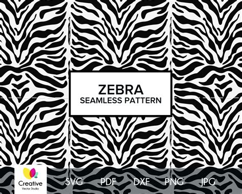 Zebra Skin Seamless Pattern SVG, PNG, DXF | Creative Vector Studio