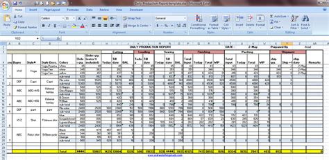 hourly production report format in excel - Google Search | Excel ...