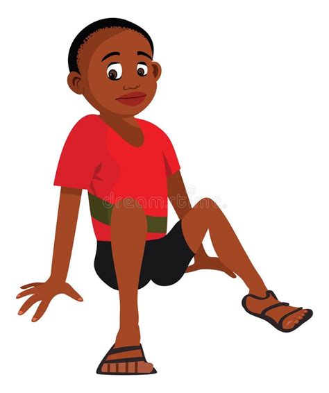 African boy sitting stock vector. Illustration of worried - 30477157