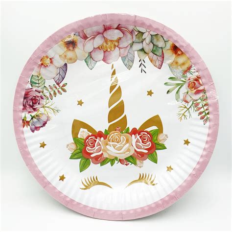 Unicorn party plates - Pack of 10 - D Party Shop