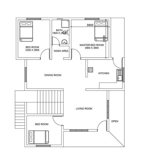 ground floor plan of double story house plan - DWG NET | Cad Blocks and ...