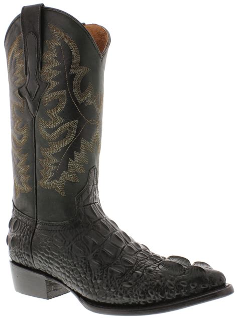 Men's Dark Green Crocodile Alligator Hornback Country Cowboy Boots J Toe | eBay