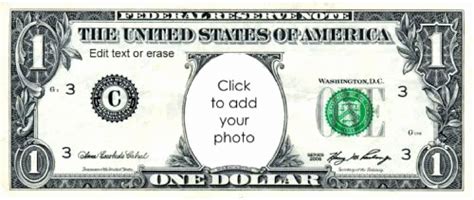 Blank 1 Dollar Bill Template