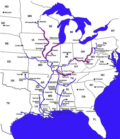 USA River Map