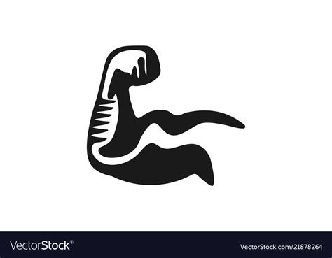 Bicep muscle strength fitness logo design Vector Image