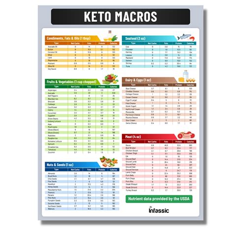 Buy Infassic Ketogenic Food Chart - Keto tion Guide Fridge Magnet Cheat Sheets Magnetic Low ...