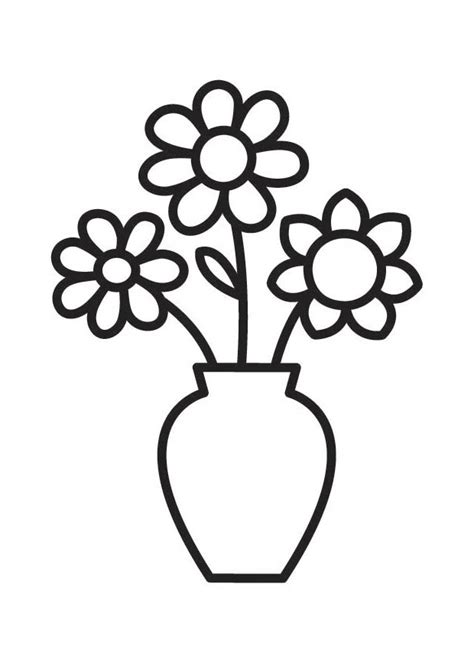 Flower Vase Coloring Pages - Flower Coloring Page