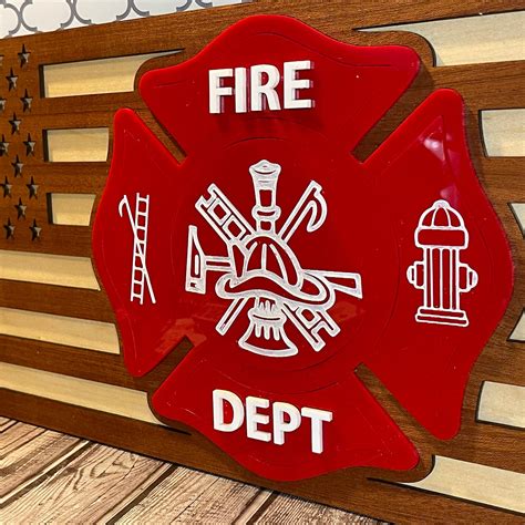 Layered Firefighter Flag With Symbol – Glowforge Shop