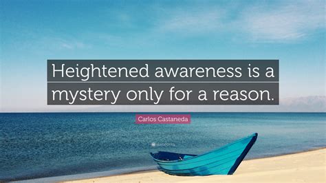 Carlos Castaneda Quote: “Heightened awareness is a mystery only for a reason.”