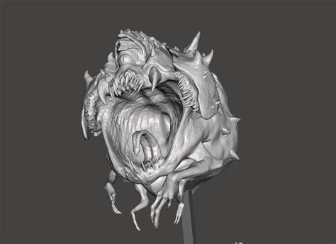 CACODEMON - DOOM ETERNAL Dynamic pose with base for LED - 3d STL 3D model 3D printable | CGTrader