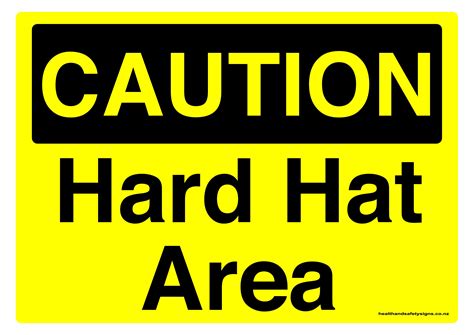 Hard hat area caution sign - Health and Safety Signs