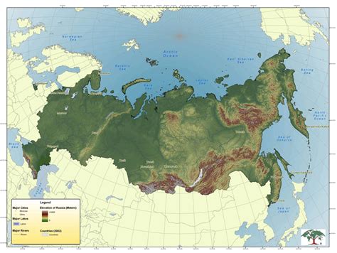 Topographic Map of Russia • Mapsof.net