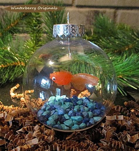 Fish Bowl Ornament Goldfish With Blue Stones Christmas - Etsy ...