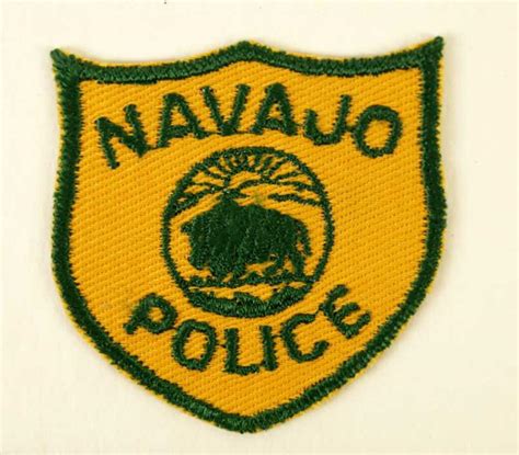 Navajo police patch with letter dated 1973 from the Window Rock Navajo Nation Police Dept. to the co