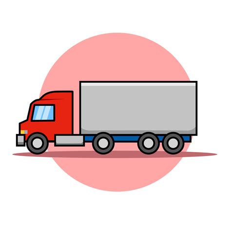 red color side cargo truck cartoon illustration design. 4772397 Vector Art at Vecteezy