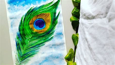 How to draw PEACOCK FEATHER USING WATERCOLOR || VIBRANT WATERCOLORS ...