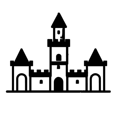 Free Castle Background Black And White SVG Vector File For Laser Cutting #1 - K40 Laser Cutter