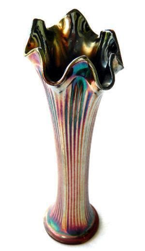 Red Carnival Glass Vase | eBay