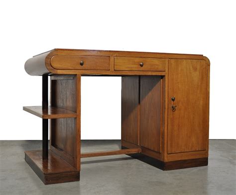 Art Deco vintage oak writing desk, 1930s | #115922