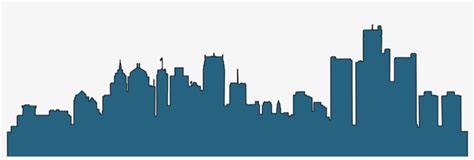 Detroit Skyline Silhouette - Detroit City Skyline Silhouette ...