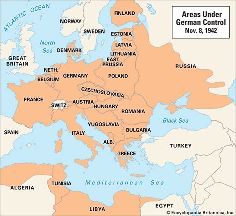 World War II: areas under German control, November 1942 - Students ...