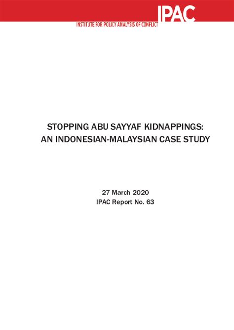 (PDF) Stopping Abu Sayyaf Kidnappings: An Indonesian-Malaysian Case ...