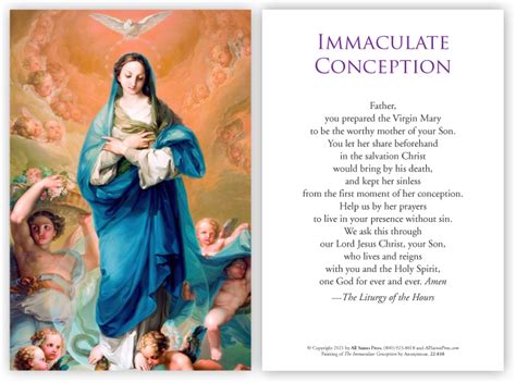 Immaculate Conception Prayer Card